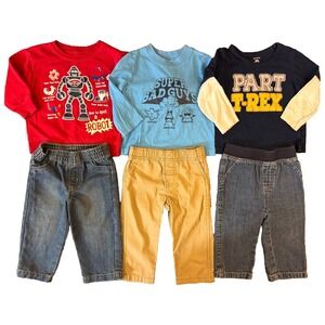 Baby Toddler Boy 12 Months Shirts Pants Jeans Long Sleeves Fall Lot Bad Guys